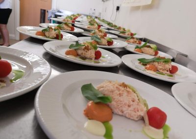 Wedding Catering Cornwall - Starters ready to go out